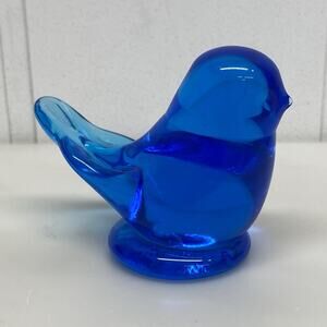 Vtg Bluebird Of Happiness Art Glass Figurine Signed Leo Ward 1993